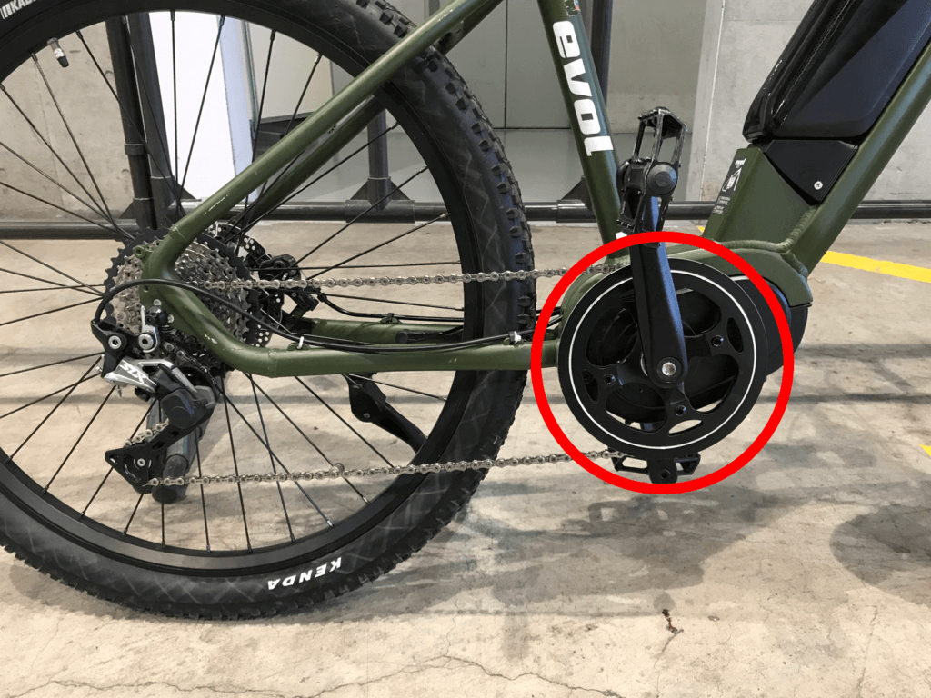 ウーバーイーツ電動自転車のモーター部分のイメージ画像